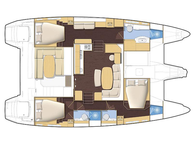 Book yachts online - catamaran - Lagoon 421 (4+1 cab.) - Allegria - rent