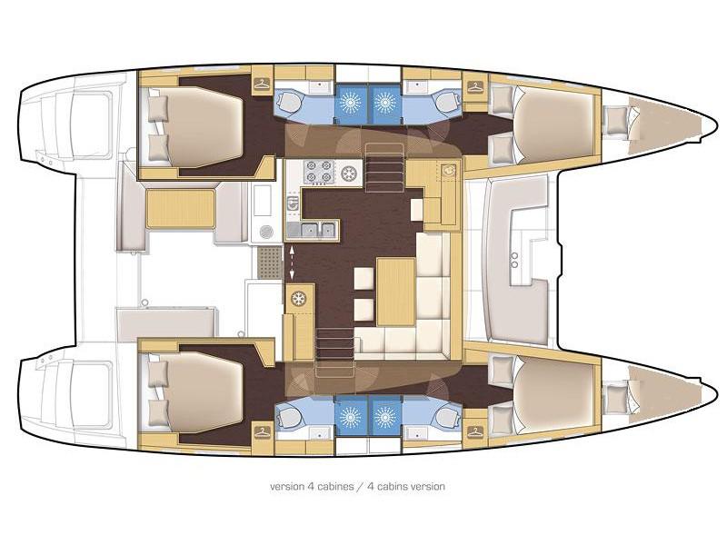 Book yachts online - catamaran - Lagoon 450 Fly - DEUX POINT  - rent