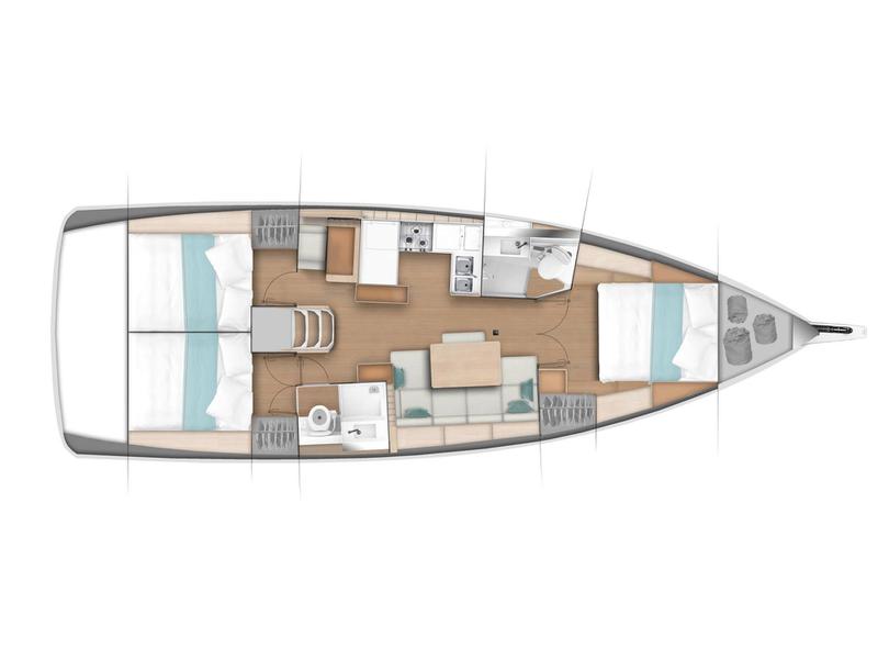 Book yachts online - sailboat - Sun Odyssey 440 - 3 cabin, 2 heads - Ella Victoria - rent