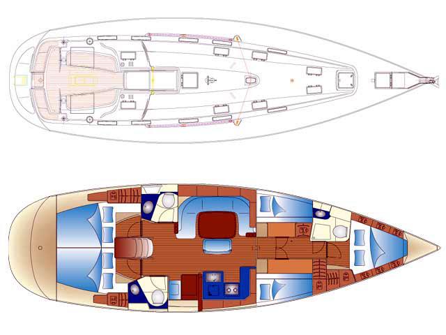 Book yachts online - sailboat - Bavaria 49 - Blue One - rent