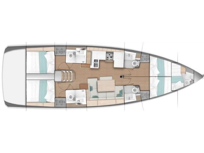 Book yachts online - sailboat - Sun Odyssey 490 (4 cab/4 wc) - Kalm - rent