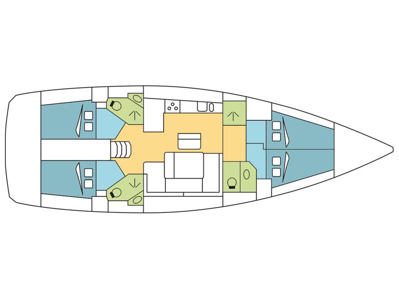 Book yachts online - sailboat - Bavaria Cruiser 46 - Gershwin - rent
