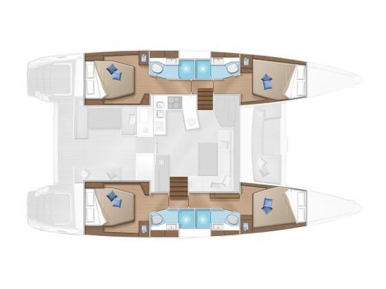 Book yachts online - catamaran - Lagoon 450 - Myrto | Flybridge, A/c, Gen, 12 pax - rent