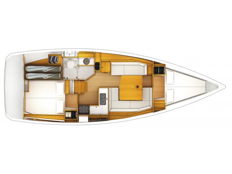 Book yachts online - sailboat - Jeanneau 379 - Anchored in Hope - rent