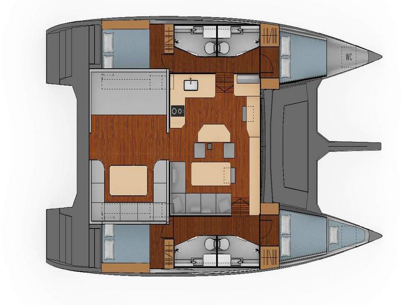 Book yachts online - catamaran - Luna 49 - BLUE - rent