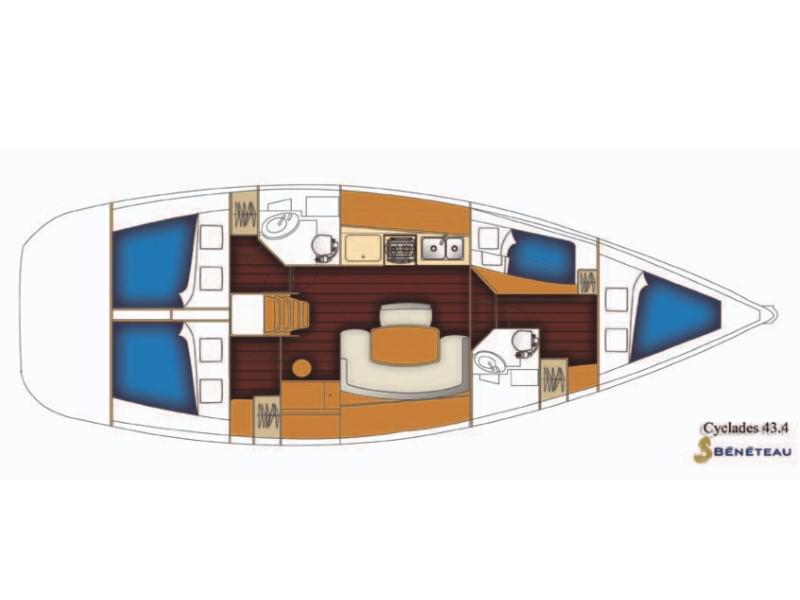 Book yachts online - sailboat - Cyclades 43.4 - Blondie - rent