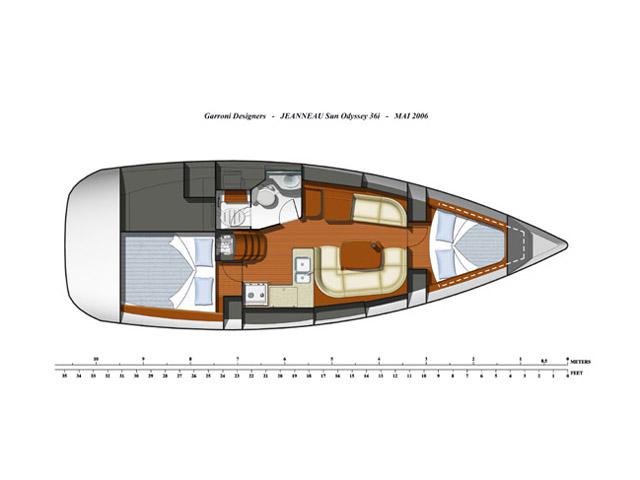 Book yachts online - sailboat - Sun Odyssey 36i/2 cbs - EC- 36I-09-G - rent