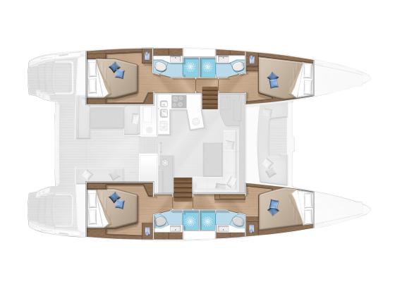 Book yachts online - catamaran - Lagoon 450  Flybridge - Myrto | A/C, Gen, Watermaker, 12 pax - rent
