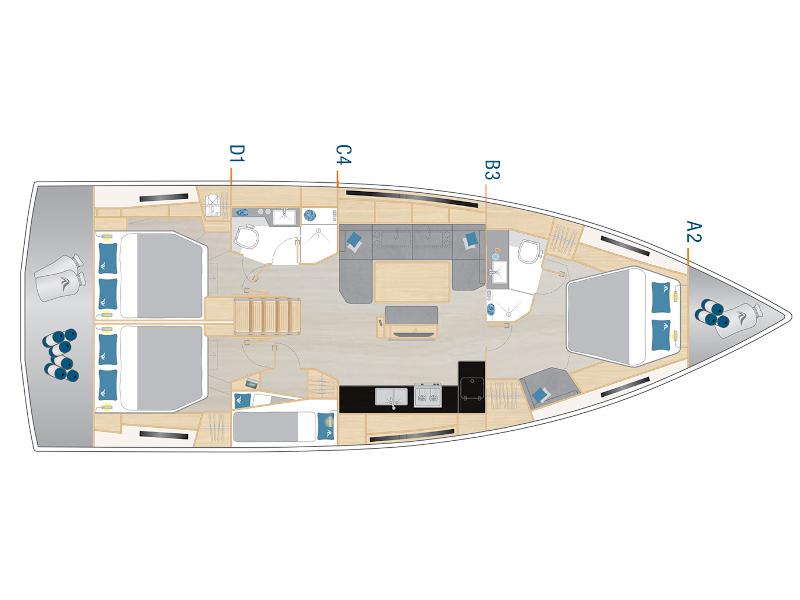 Book yachts online - sailboat - Hanse 460 - DORIS - rent