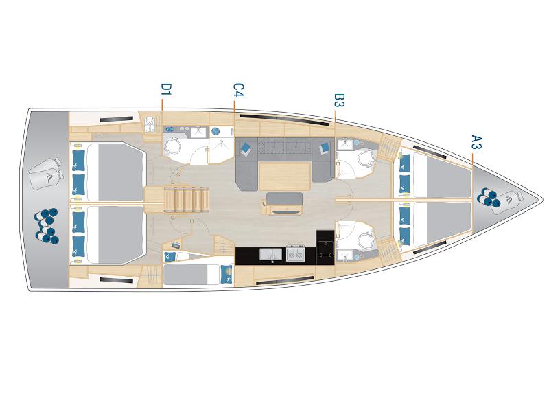Book yachts online - sailboat - Hanse 460 - YASSICA - rent