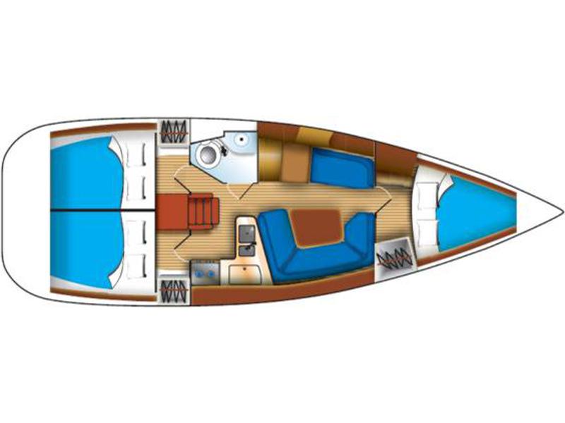 Book yachts online - sailboat - Sun Odyssey 35 - Bimbi Blue - rent
