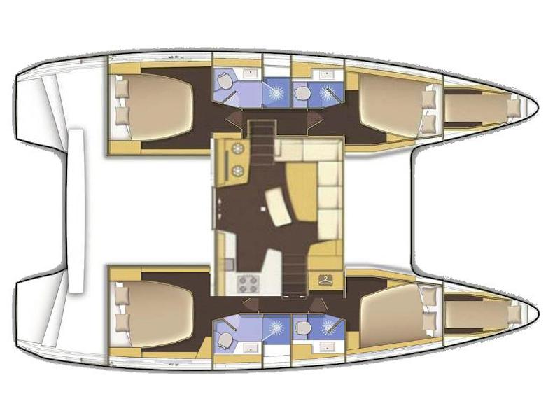 Book yachts online - catamaran - Lagoon 42 - BLUE STEEL (generator, air condition, water maker, 1 SUP free of charge, undewater lights) - rent