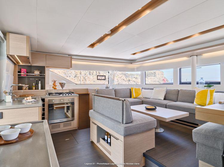 Book yachts online - catamaran - Lagoon 51 - JEWEL (Charter rate includes VAT, Skipper Fee, Generator, Air-condition, Watermaker, Icemaker, Dishwasher, 2 SUP, Tubes, Kids Water-ski, Sea scooter, Electric BBQ) *Skippered only* - rent