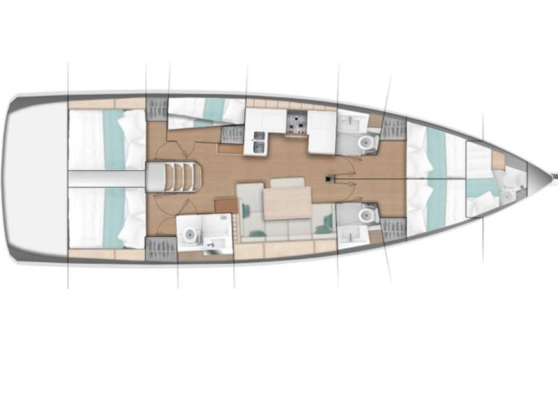 Book yachts online - sailboat - Sun Odyssey 490 - Anna smile - rent