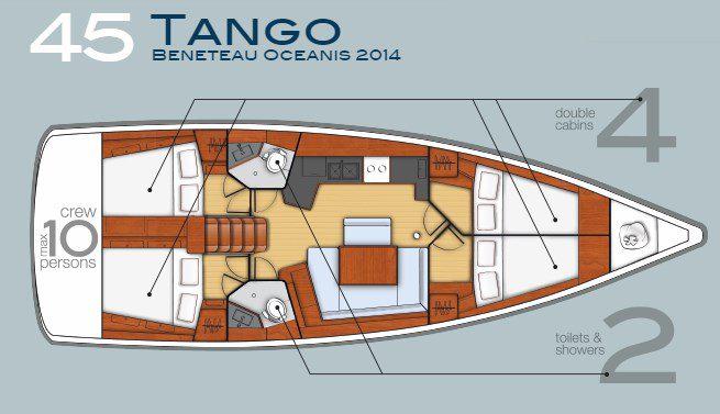Book yachts online - sailboat - Oceanis 45 (4 cabins) - Tango - rent