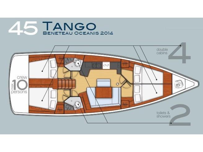 Book yachts online - sailboat - Oceanis 45 (4 cabins) - Tango - rent