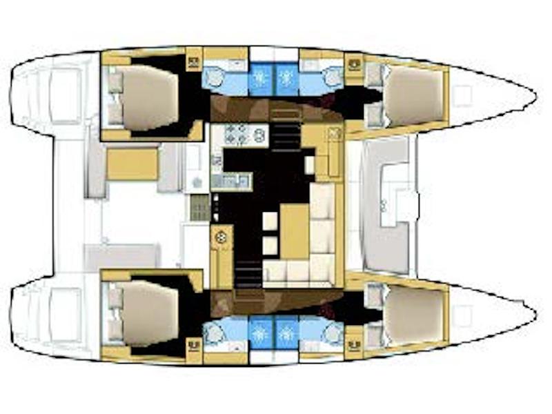Book yachts online - catamaran - Lagoon 450 Fly - NADA I (AC in salon and cabin + generator) - rent