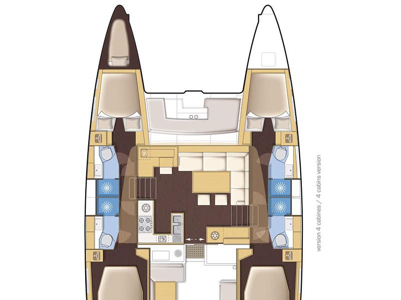 Book yachts online - catamaran - Lagoon 450 (2014) equipped with generator, A/C (saloon) - MUSTRA I - rent