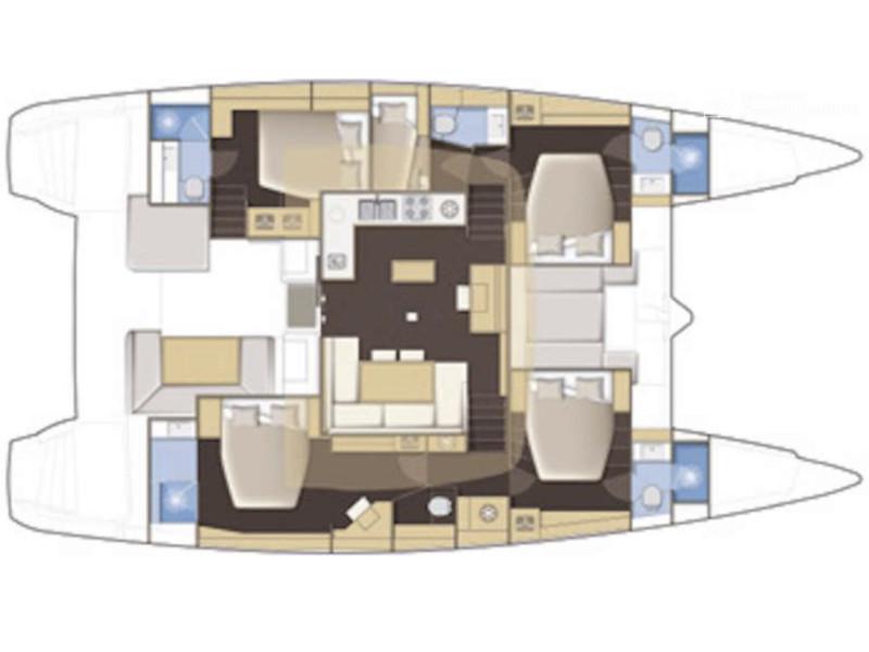 Book yachts online - catamaran - Lagoon 52 - 5 cabin version - Flo - rent