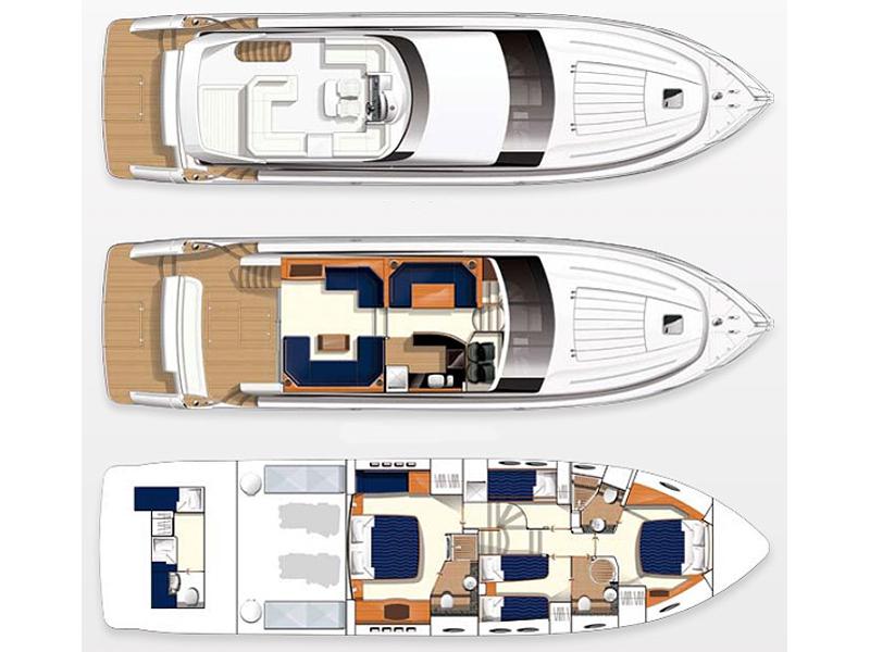 Book yachts online - motorboat - Princess 62 - Pamango - rent