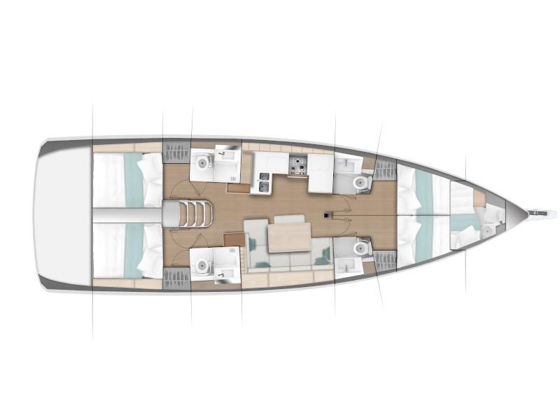 Book yachts online - sailboat - Sun Odyssey 490 - BALDUR (NEW MODEL, BLUE HULL, AC+GEN.) - rent