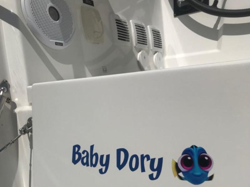 Book yachts online - sailboat - Oceanis 38.1 - Baby Dory AC shore power underwater light blue hull - rent