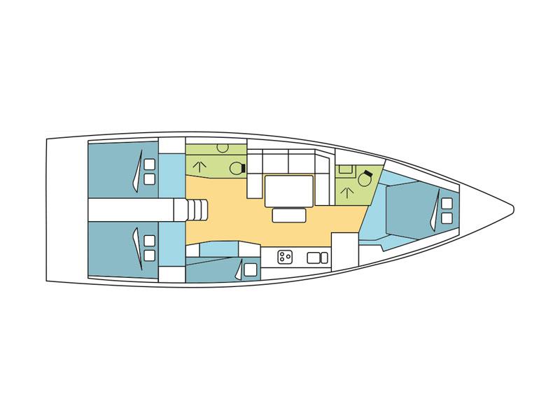 Book yachts online - sailboat - Dufour 430 Grand Large - Cardinal - rent