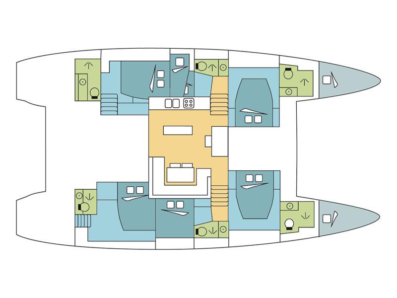 Book yachts online - catamaran - Lagoon 52F - Caracara - rent