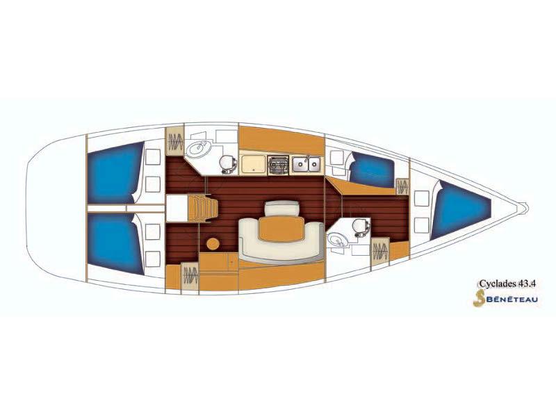 Book yachts online - sailboat - Beneteau Cyclades 43.4 - NIAGARA - rent