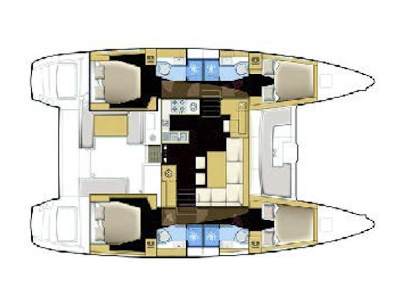 Book yachts online - catamaran - Lagoon 450 Fly - MOJA MALA (AC in salon and cabin + generator) - rent