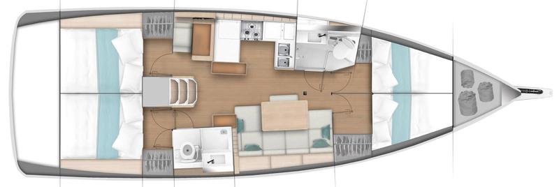 Book yachts online - sailboat - Sun Odyssey 440 - 4 Cabins - Happy Day - rent