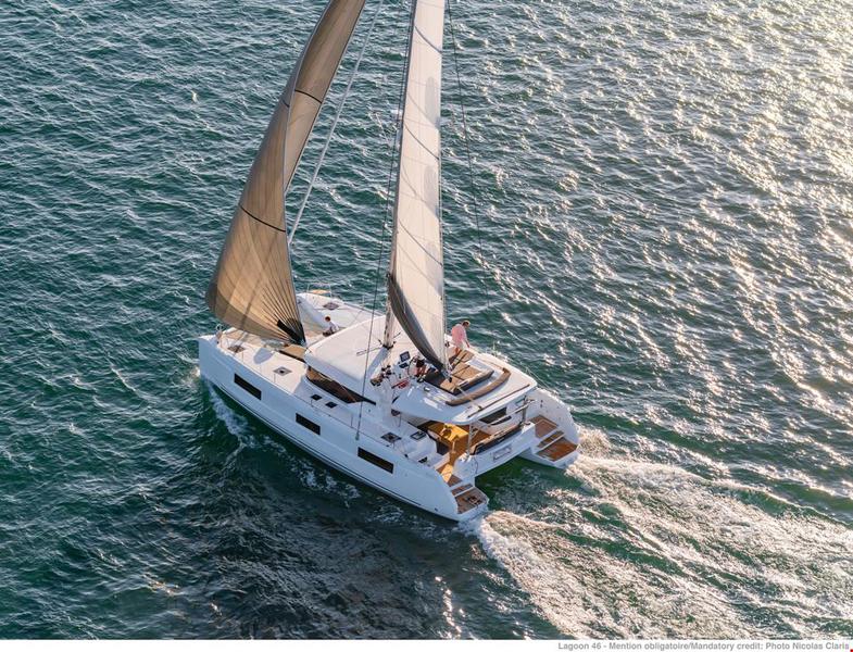 Book yachts online - catamaran - Lagoon 46 (2022) equipped with a/c (salon + cabins), generator, ice maker, 2x SUP - ACTIVE CRUISES - rent