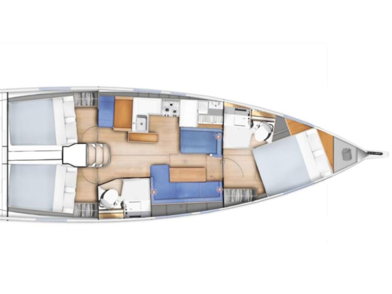 Book yachts online - sailboat - Sun Odyssey 410 - NEW SO410 ATH - rent