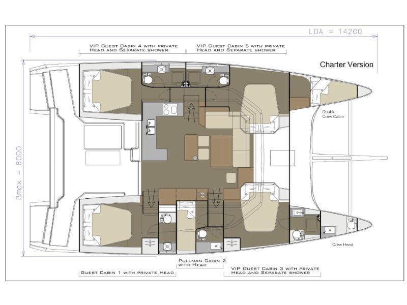 Book yachts online - catamaran - Dufour 48 Catamaran - NN 1 - BLUE HULL, AC+GEN., UNDERWATER LIGHTS - rent