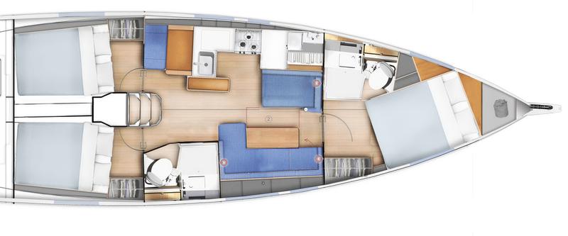 Book yachts online - sailboat - Sun Odyssey 410 - no name (A/C, GENERATOR,BOW TH) - rent