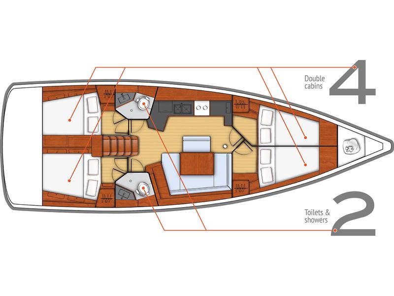 Book yachts online - sailboat - Oceanis 45 (4 cabs) - Mambo 1 - rent