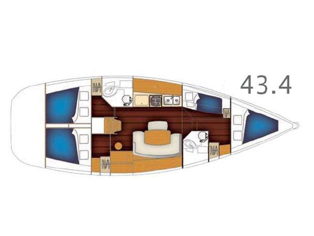 Book yachts online - sailboat - Cyclades 434 - Zeus - rent