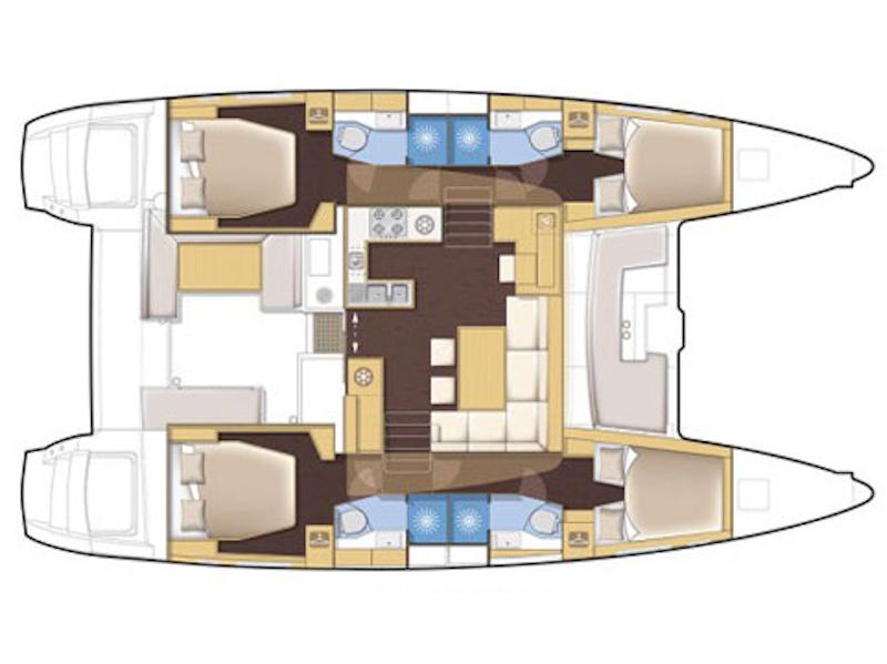 Book yachts online - catamaran - Lagoon 450 Fly - BAROS (AC in salon and cabin + generator) - rent