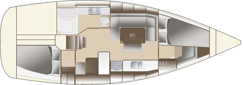 Book yachts online - sailboat - Dufour 380 / 2 cbs - EC- 386-13-CR - rent