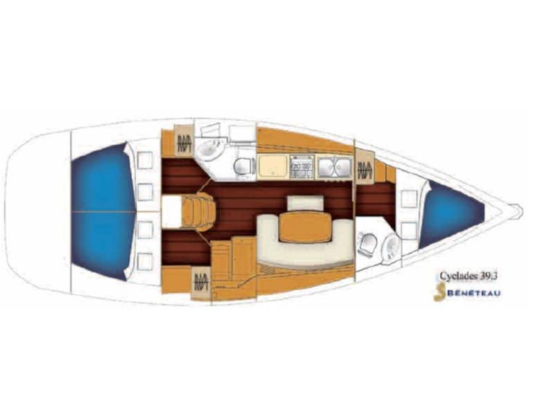Book yachts online - sailboat - BENETEAU Cyclades 39.3.2 REFIT 2019 - OPAL - rent