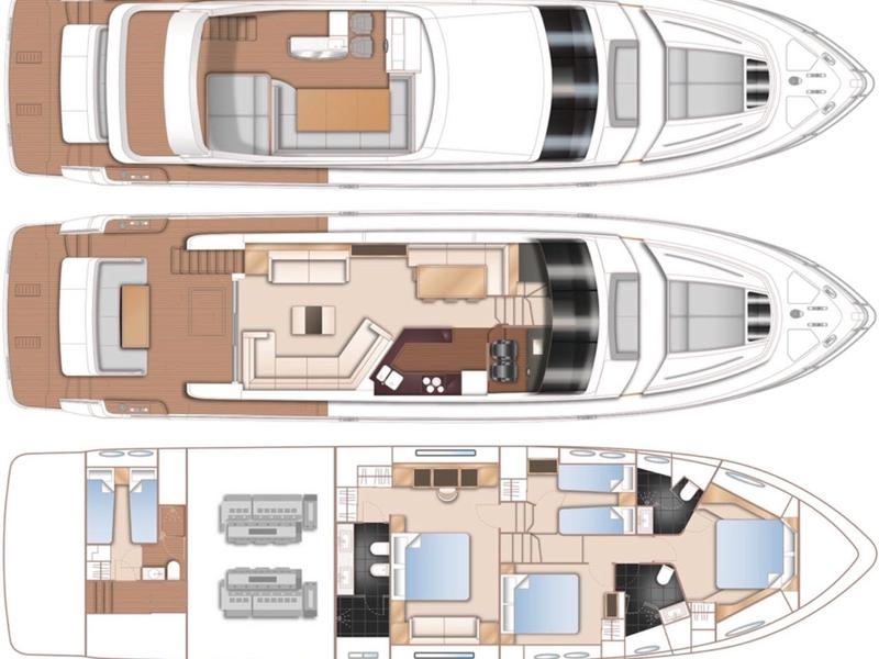 Book yachts online - motorboat - Princess 72 Fly - Champion - rent