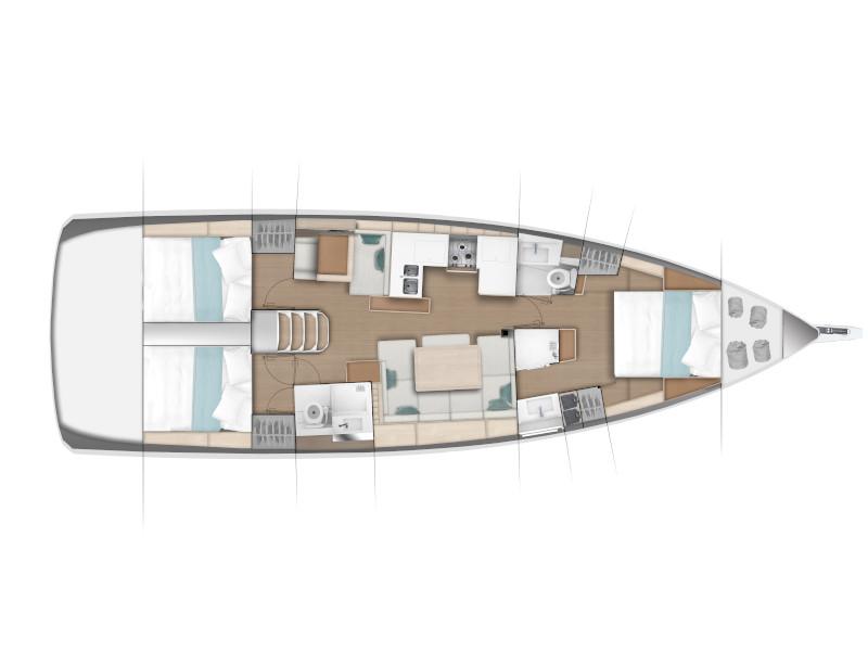 Book yachts online - sailboat - Sun Odyssey 490 - ALFADER (NEW MODEL, BLUE HULL, AC+GEN.) - rent