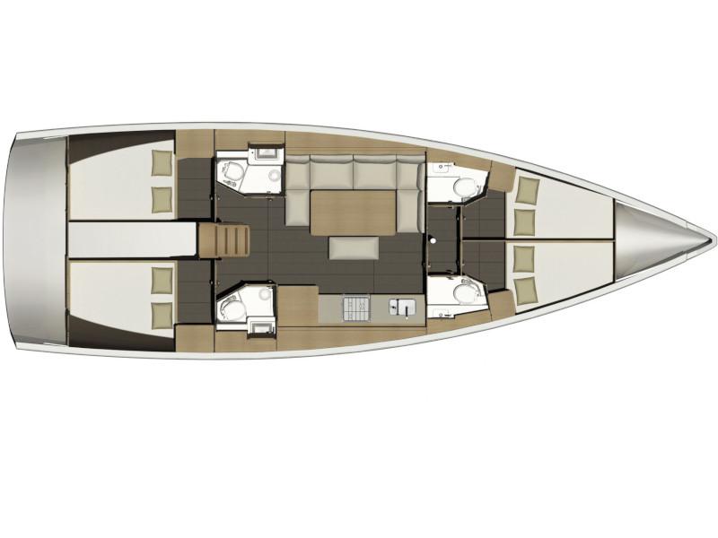 Book yachts online - sailboat - Dufour 460 Grand Large - FIVEK (aircondition, generator, blue hull) - rent