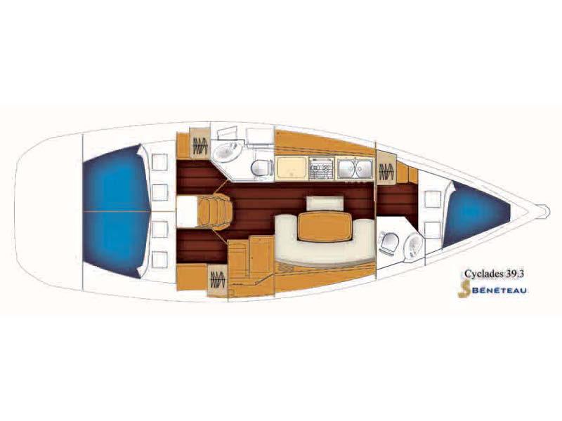 Book yachts online - sailboat - Beneteau Cyclades 39.3 - PHAROS - rent