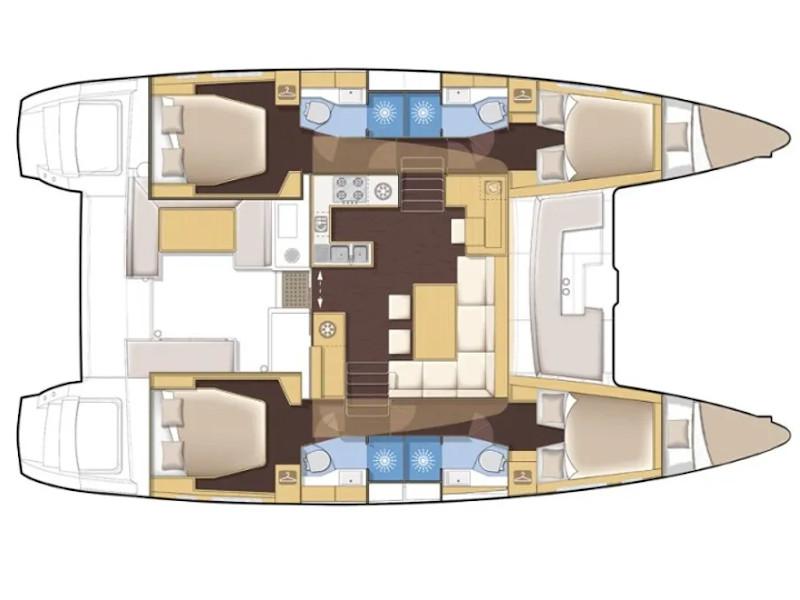 Book yachts online - catamaran - Lagoon 450 F - OLIVER Air condition in salon Generator - rent