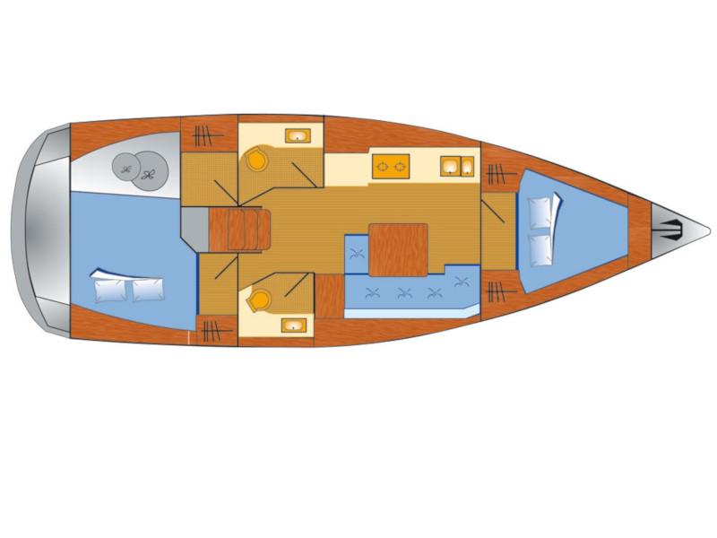 Book yachts online - sailboat - Dufour 382 Grand Large - 2 cab - Lia - rent