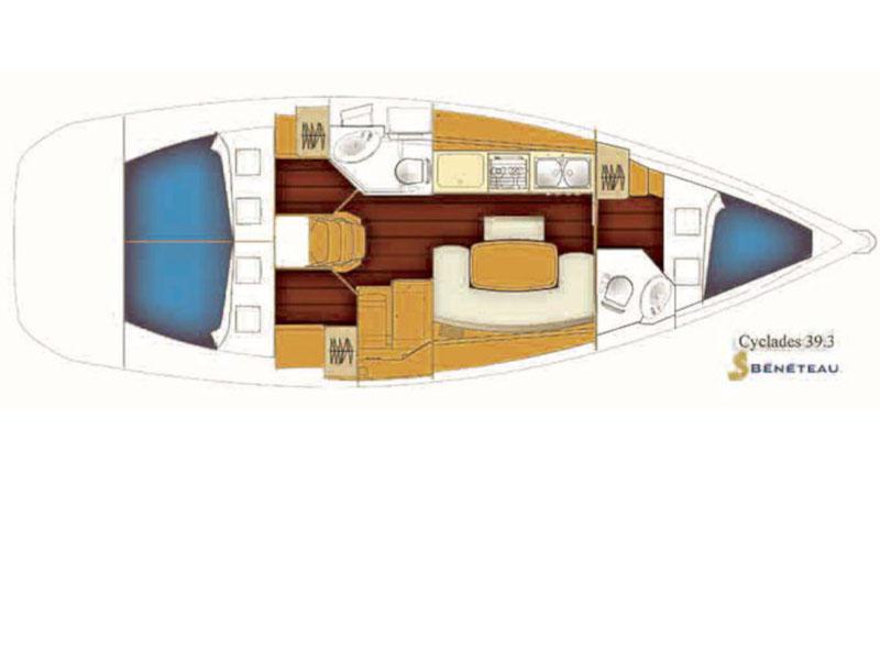 Book yachts online - sailboat - Cyclades 39.3 - Alize - rent