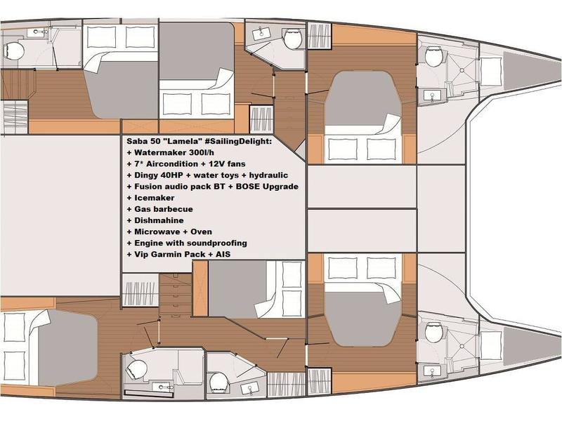 Book yachts online - catamaran - Saba 50 [8 CAB] - Lamela LA - rent