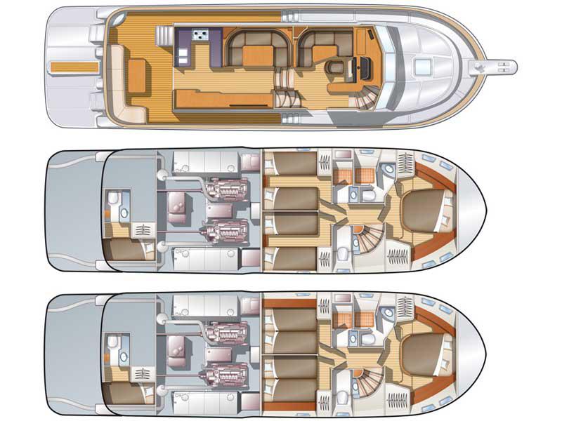 Book yachts online - motorboat - Adagio Europa 51.5 - Anna Sophie  - rent
