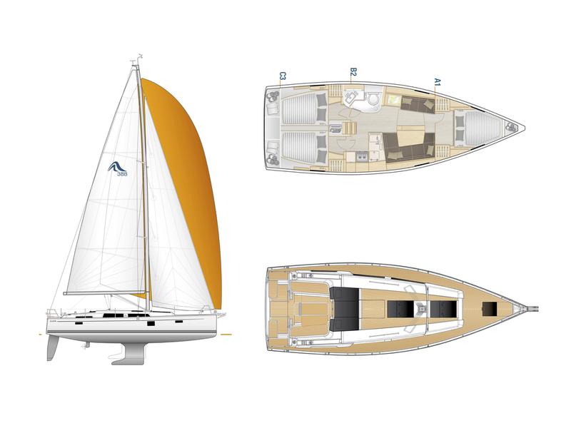 Book yachts online - sailboat - Hanse 388 - New.1 2022 - rent